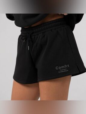 Black Comfrt Tranquil Collection Lounge Shorts Womens Size Medium High Rise